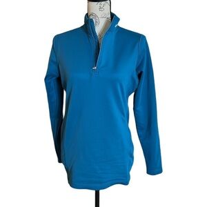 Nike Fitdry 1/4 zip sweatshirt in teal blue size L